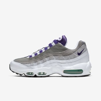 Nike Air Max 95 LV8 - Férfi Utcai Cipő - Fehér/Türkiz Zöld/Szürke/Lila